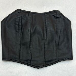 Edikted Black Strapless Corset Top Size S
